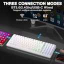 AULA F99 Wireless Mechanical Keyboard,Triple-Mode(BT5.0/2.4GHz/USB-C),Gasket Mounted Creamy Keyboard with Linear Switches, Side Printed PBT Keycaps,RGB Backlit PC Gaming Keyboards for Win/Mac