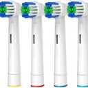 Replacement Toothbrush Heads Compatible with Oral-B Braun, 4 Pcs Professional Electric Toothbrush Heads Brush Heads for Oral B Replacement Heads Refill Pro 500/1000/1500/3000/3757/5000/7000/7500/8000