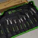 Der Erwachte Flare Nut Wrench Set, Standard & Metric, 10-Piece, 1/4" to 7/8'' & 8-21mm, CR-V Steel, Brake Line Wrench Set with Organizer Pouch