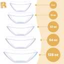 R-kay 6 Pack Extra Large Square Serving Bowl - 128 Ounce Plastic Serving Bowls For Entertaining - Clear Plastic Bowls For Salads And Snacks - Disposable bowls For All Occasions