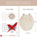 Angol Shiold Marble Toilet Seat, Zinc Alloy Hinges (Round, Beige Pink)