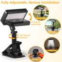 Clip On Solar Lights Outdoor with Motion Sensor, 360Rotatable & Vertically Adjustable Solar Fence Lights with 92 LEDs (600 LM, 6000 K),IP65 waterproof Security light for deck, Gutter, Camping(2 Pack)