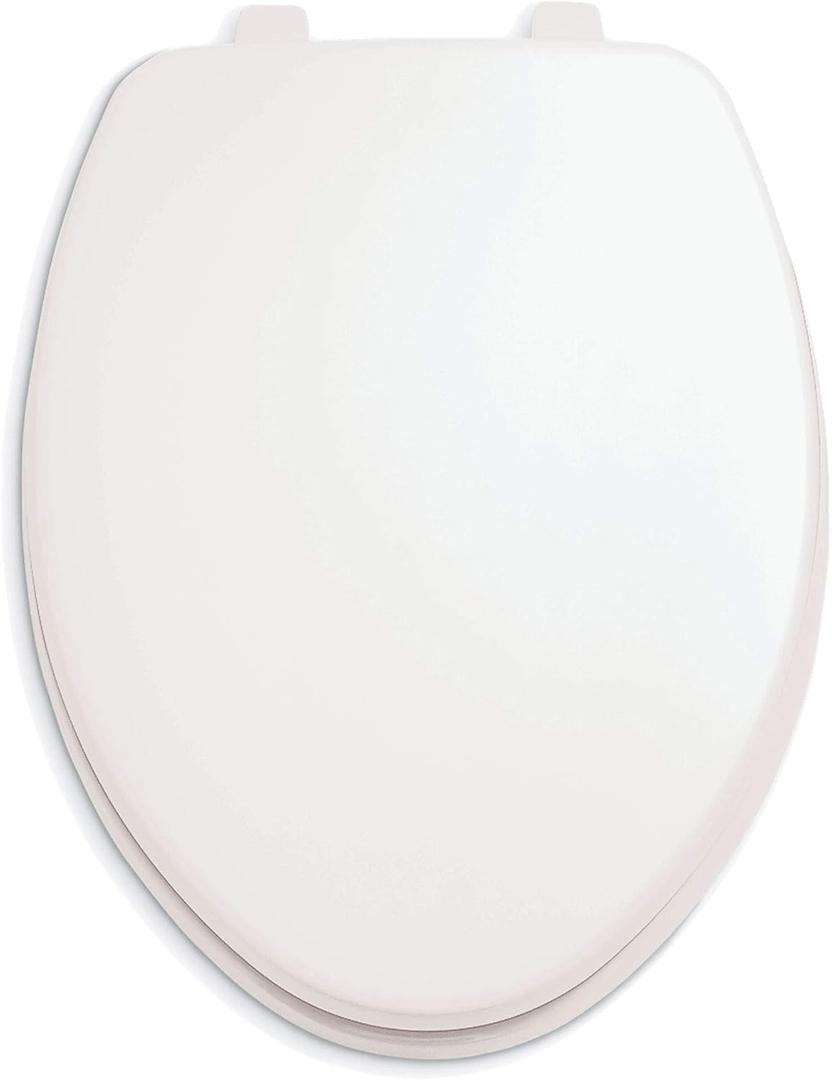 American Standard 5311012.020 Laurel Elongated Wood Toilet Seat with Cover, White