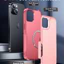 Temdan Designed for iPhone 13 Case Magnetic,[Compatible with Magsafe][Military Grade Drop Protection] Dropproof Heavy Duty Tough Rugged Shockproof Phone Case for iPhone 13 (6.1")-Pink