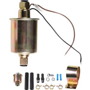 Universal 12V Electric Fuel Pump 3/8" Inlet and Outlet 5-9 PSI 30 GPH for Gasoline and Diesel Carburetor Engines E8012S