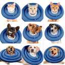 IDOMIK Dog Recovery Collar, Waterproof Soft Dog Cone After Surgery, Comfy Protective Elizabethan Collar Alternative for Dogs Cats, Adjustable Pet Neck Donut Cone Anti-Licking Biting Wounds,Navy,2XL