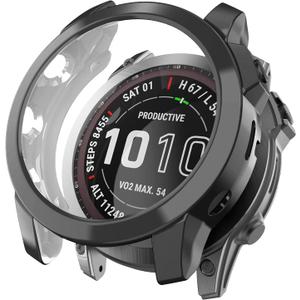 Case Compatible with Garmin Fenix 7X, Shock and Drop Resistant TPU Case for Garmin Fenix 7X/Fenix 7X Solar/Fenix 7X Sapphire Solar Smartwatch (Not Compatible with Fenix 7) (Black)