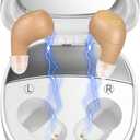 Hearing Aids for Seniors Latest 16-Channel Digital OTC Rechargeable Hearing Aid with Intelligent Noise Reduction, Superior Sound Quality Voice Broadcast, 3 Modes, 5 Levels of Volume Adjustment-Super Mini