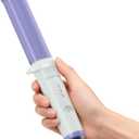 Mini Oval Curling Wand, 1.25 inch (32mm) No-Clamp Ceramic Wand-Style Curling Iron, 3 Temps 360/400/430F, 120240V Dual Voltage Travel Curler Purple