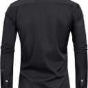 J.VER Men's Tuxedo Shirt Formal Dress Shirt Pleated Long Sleeve Button Down Shirts for Prom Party Wedding (Black, XXXL)