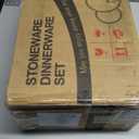 Herogo 12 Pieces Dinnerware Sets for 4, Ceramic Serving Dishes Sets, Stoneware Plates and Bowls for Kitchen Dining, Dishwasher & Microwave Safe, Haze Blue