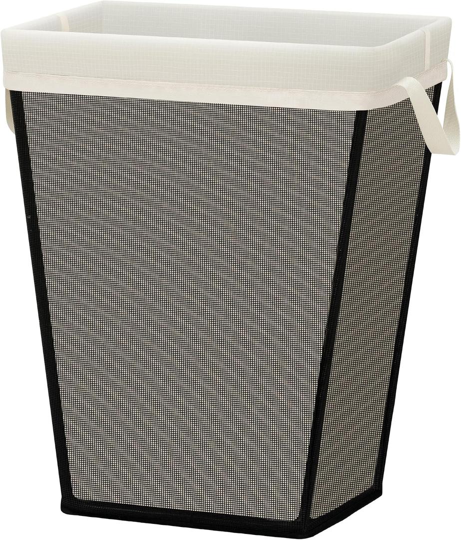 STO STO Laundry Basket 75L, Space-Saving Laundry Hamper for Small Spaces, Freestanding Clothes Hamper with Iron Frame, Removable Washable Liner, Laundry Organizer for Bedroom, Bathroom, Dorm, Beige