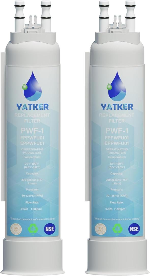 FPPWFU01 Water Filter Replacement Compatible with EPPWF01 PureAdvantage PWF-1 FPPWFU01 PurePour PWF-1 Water Filter(2 Pack)