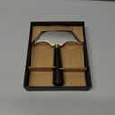 Leather Knife with Ebony Wooden Handle, Round Leather Knife, Craft Trimming Tool, Working Tool for Cutting, Skiving, Crafting & Artistic Project (L)