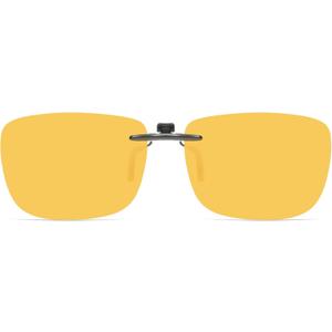 CAXMAN Night Driving Glasses Clip On Night Vision Glasses HD Polarized Yellow Lens Compact Fit Non-Flip Up