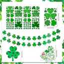 11pcs St Patricks Day Decorations with Window Clings Shamrock Banner Acrylic Heart Shamrocks Decorations for Home Decor