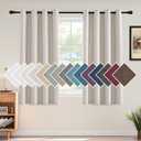 H.Versailtex Ultra Sleep Energy Saving Rich Linen Grommet Window Curtains for Spring Season, Room Darkening Curtain Panel for Bedroom, 52 by 63 Inch- Ivory Single Panel