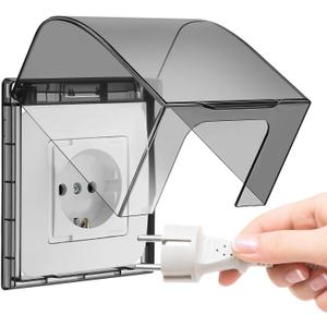 SEWACC Weatherproof Electrical Outlet Cover for 86-Type Switch Outdoor Plug Socket Cover Adhesive Receptacle Protector Splash-proof Wall Socket Box for Bathroom
