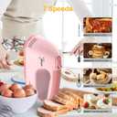 LILPARTNER Hand Mixer Electric, Ultra Power Kitchen Hand Mixer With 7-Speed & 5 Stainless Steel Accessories for Whipping Dough, Cream, Cake, Dishwasher Safe, Pink