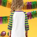 BesserBay Girls Valentines Day Heart 3/4 Sleeve Shirt Mardi Gras Ruffle Raglan Stripe Top 4-10 Years