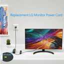 Replacment for LG Monitor Power Cord 19V DC Power Supply for LG Electronics 27" 24" 23" 22" 20" 19" LCD LED HD TV Monitor Widescreen Power Adapter Cord