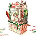Harloon Vintage Christmas Recipe Card with Paper Holder Christmas Retro Decor Recipe Pocket with Cook Cards Gingerbread Candy Cane Sticker Xmas Vintage Recipes Tray for Holiday Holder Cookbook Gift Pack of 2