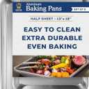 Ultra Cuisine Baking Sheet Pan Set of 2- Professional Bakeware for Roasting, Cooking & More - Food Safe, Warp Resistant, Bake Trays for Oven - Rimmed Half Cookie Sheets for Baking (Aluminum 18 x13") (Pack of 2  18" x 13" (Most Popular))