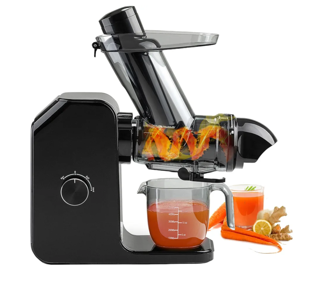 Cold Press Juicer Machine | 3 Inch Wide Chute | High Nutrition & Juice Yield | 3 Juicer Modes | Easy to Clean | Slow Masticating Juicer for Vegetables and Fruits [Black]