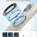 Magnetic Cell Phone Ring Holder Stand - 180 Rotating Finger Ring Kickstand, Premium Polished Metal Grip, Compatible with Magnetic Car Mounts. Ideal for iPhone 15/14-Must-Have Phone Accessory (Black)