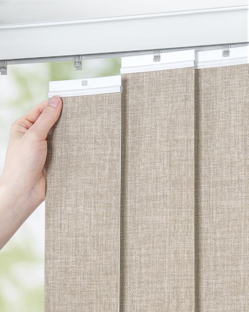 UNISHADES Vertical Blind Replacement Slats for Indoor Windows – Blackout Window Treatment for Home or Office, Room Darkening, 34-Pack Natural, 3.5" x 82.5"