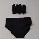 POKARLA Women's Cotton Stretch Underwear Ladies Mid-high Waisted Briefs Panties 5-Pack Black S