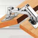 175 Degree Hidden Hinges Frameless Cabinet Hinges Hydraulically Adjustable Mount Soft Close, Full Cover (175 Degree Hinge (4 Pieces)