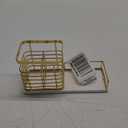 HarJue Toothbrush Holder, Luxurious Metal Toothbrush Toothpaste Holder with Marble Base for Bathroom, Multi-Slots Openwork Design, Bathroom Accessory for Storage and Organizer (Large, Gold)