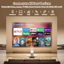 Mini Projector with 4K Support, Portable Projector with Electric Focus & Keystone, 270 Rotatable Stand, Short Throw Home & Outdoor Movie Projector Compatible with TV Stick, Phone & Laptop