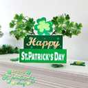 4 x St. Patricks Day Decorations St Patricks Day Table Centerpieces St Patricks Wooden Blocks Sign with Lighted 3D Letters Timer Shamrocks and Flowers St. Patrick's Day Decor for Home Table Tiered Tray
