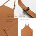 Full-Length Bib Apron with Adjustable Neck Strap  Durable & Easy-Care Chef Apron for Kitchen, Restaurant & Caf (Pecan)