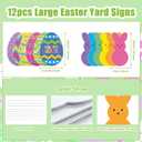 2 x 12PCS Easter Yard Signs Outdoor Decorations, Easter Bunny & Colorful Egg Garden Stakes for Lawn, Patio, Front Yard, Spring Holiday Outdoor Decor