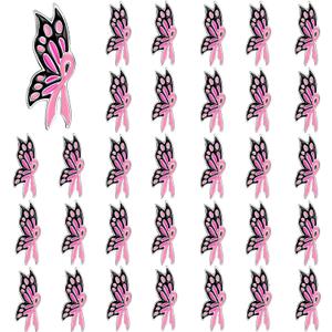 72 PCS Pink Ribbon Butterfly Enamel Brooch Breast Cancer Awareness Lapel Pins Hope Love Ribbon Pins for Women Girls Breast Cancer Survivor Support Statement