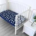 Crib Sheets for Boys and Girls Fitted 2 Pack - Breathable, Soft Microfiber Baby Sheets in Grey, Navy and White