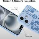 Fiyart Designed for iPhone 16 Case Cute Flowers with Strap Soft TPU Phone Cover Protective Camera Lens Protection for Women Men Floral Bumper with Stand 6.1"-Blue