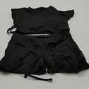 Women's High Waist Bikini Sets Two Piece Swimsuit Sports Style Bathing Suit Crop Top and Boy Shorts Full Coverage (Medium, Black)