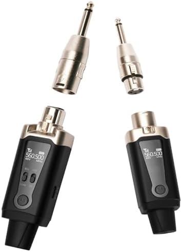 STRICH M2 UHF Wireless Microphone System XLR Mic Adapter 16 Channels, Transmitter and Receiver for Dynamic Mic, 48V Phantom Power for Condenser Microphone, Compatible with Audio Mixer PA Speaker