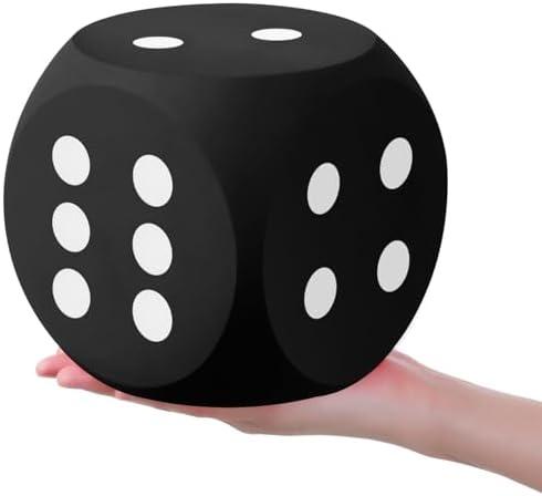 Shappy  Foam Dice Fun Filled Large Educational Toy Kawaii Giant Dice Decorative Eva Foam Jumbo Cube Big Square Building Blocks for Game Nights Learning Sessions(Black,1 Pc)