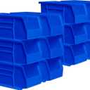 Akro-Mils 30230 AkroBins Plastic Storage Bins, Space-Saving Stackable Bins for Garage, Pantry, Craft Organization, 10.5 "L x 5.5 "W x 5"H, Blue, 12-Pack