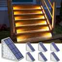 NIORSUN Solar Step Lights for Outside,6 Pack Warm White Solar Stair Lights Outdoor Waterproof IP67 Auto On Off,Solar Lights for Steps,Stair,Patio,Yard,Porch,Front Door,Sidewalk,Deck Decor
