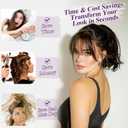 BARSDAR Claw Clip Short Human Hair Ponytail Extension - 8 Inch DIY Styles Claw Clip Real Human Hair Messy Bun Hairpieces for Women - Bendable Metals Thick Natural Short Black Brown Ponytail Daily