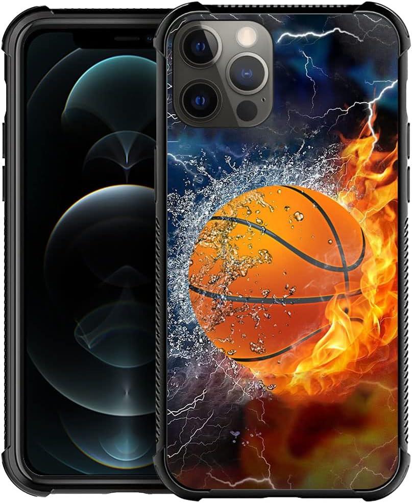 DAIZAG Case Compatible with iPhone 11,Shockproof Soft TPU Phone Case for Boy Men Gift Cover,Ice Fire Basketball