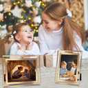 5x7 Picture Frame Set of 2, 5 x 7 Photo Frame Made of Real Glass for Horizontal or Vertical Tabletop Display, Rose Gold
