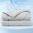 Bedsure Cooling Comforter Queen Size - Cooling Blankets for Hot Sleepers, Lightweight Comforter for Summer with Dual-Sided Cool Tech, Soft Breathable Cold Blanket for Sleeping, Grey, 88x88 Inches