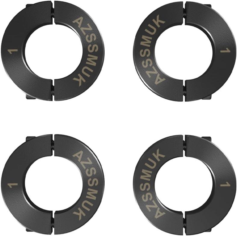 AZSSMUK 1" Bore Double Split Shaft Collar Black Oxide Set Screw Style (4 PCS)